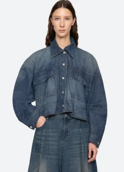 Outerwear>Sea New York Amari Shirt Jacket Blue