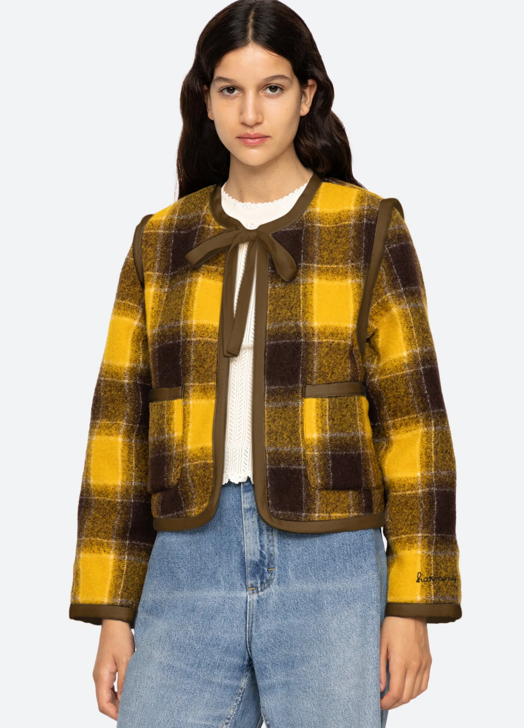 Outerwear>Sea New York Amber Tie Front Jacket Yellow