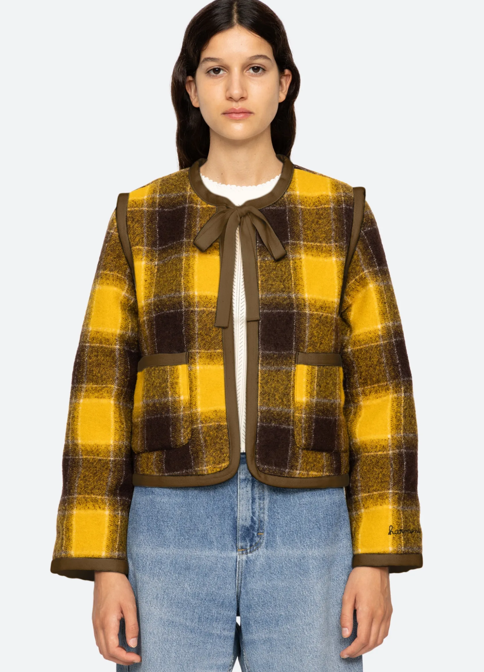 Outerwear>Sea New York Amber Tie Front Jacket Yellow