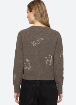 Sweaters|Tops>Sea New York Demi Cardigan Gray