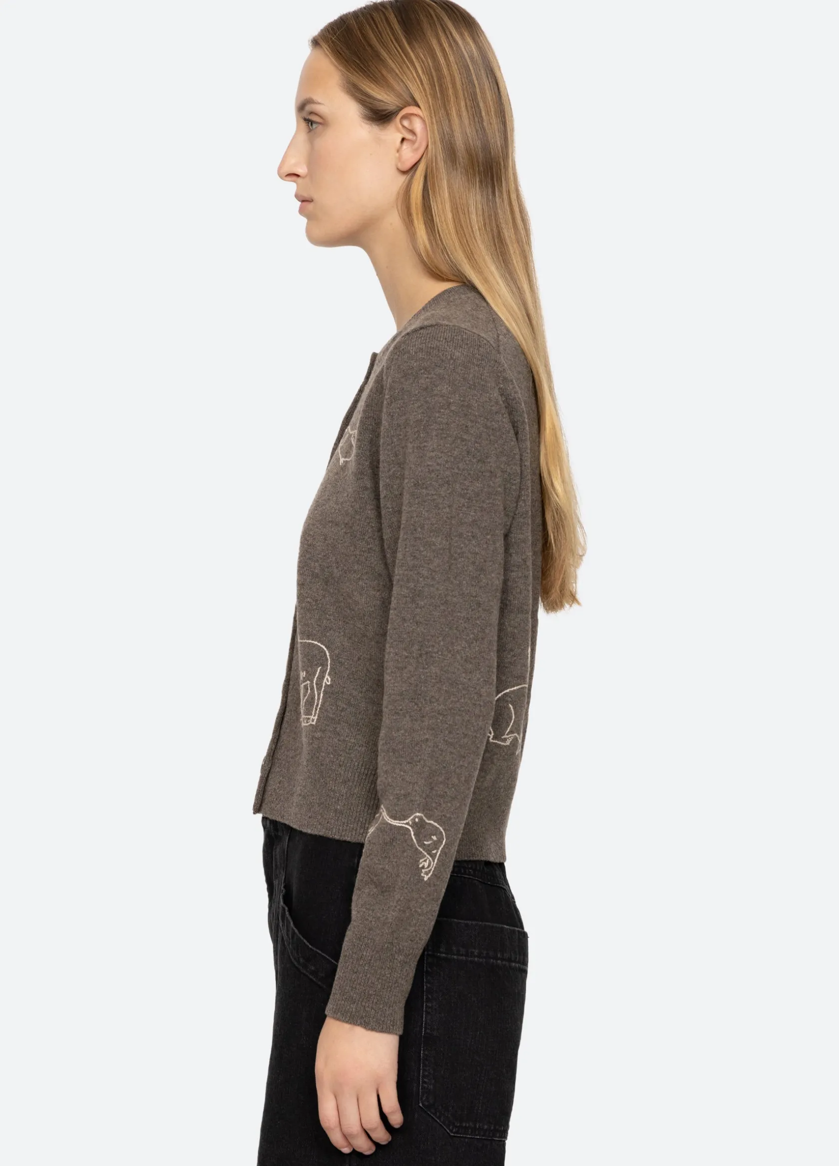 Sweaters|Tops>Sea New York Demi Cardigan Gray