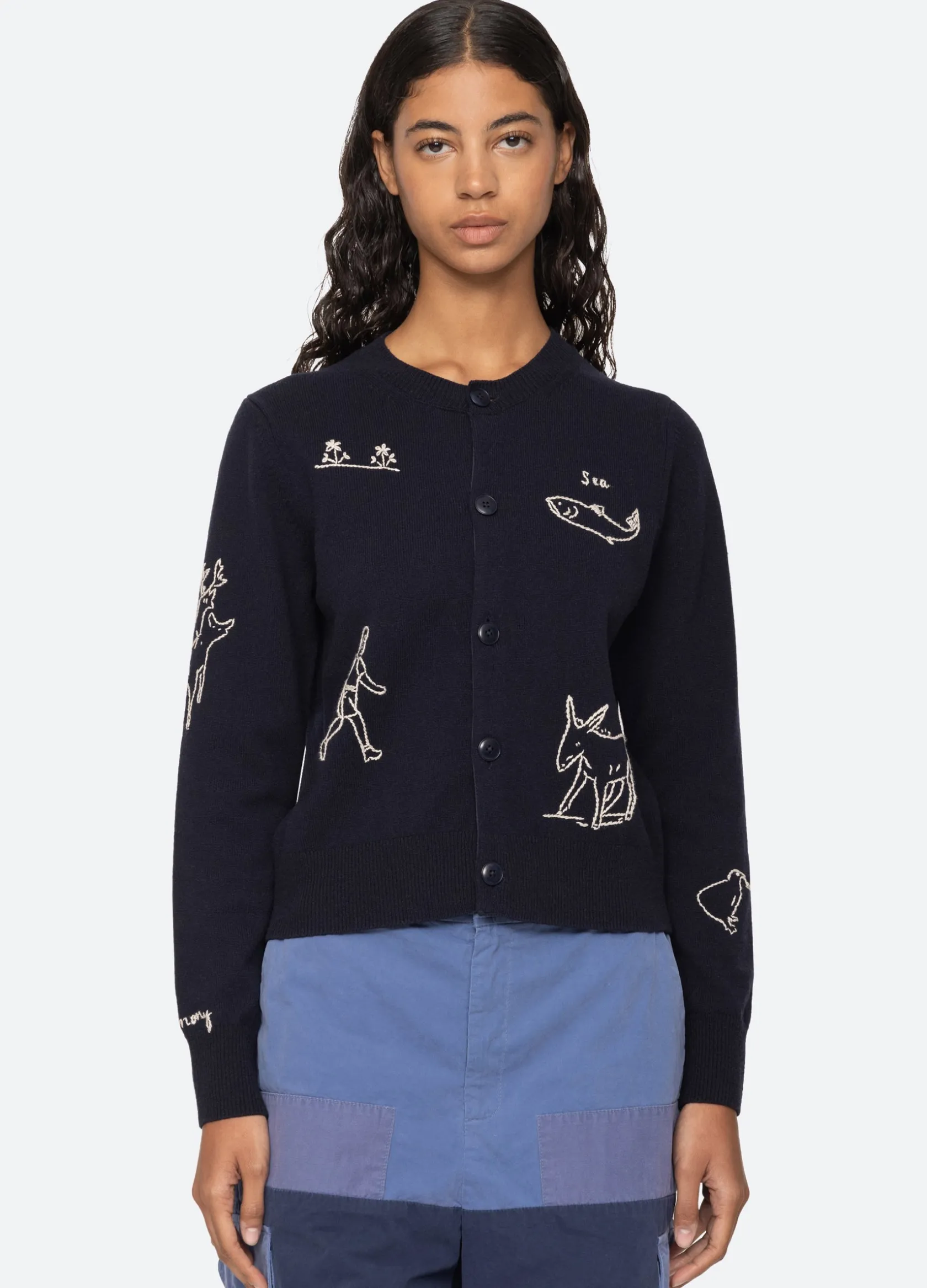 Tops|Sweaters>Sea New York Demi Cardigan Navy