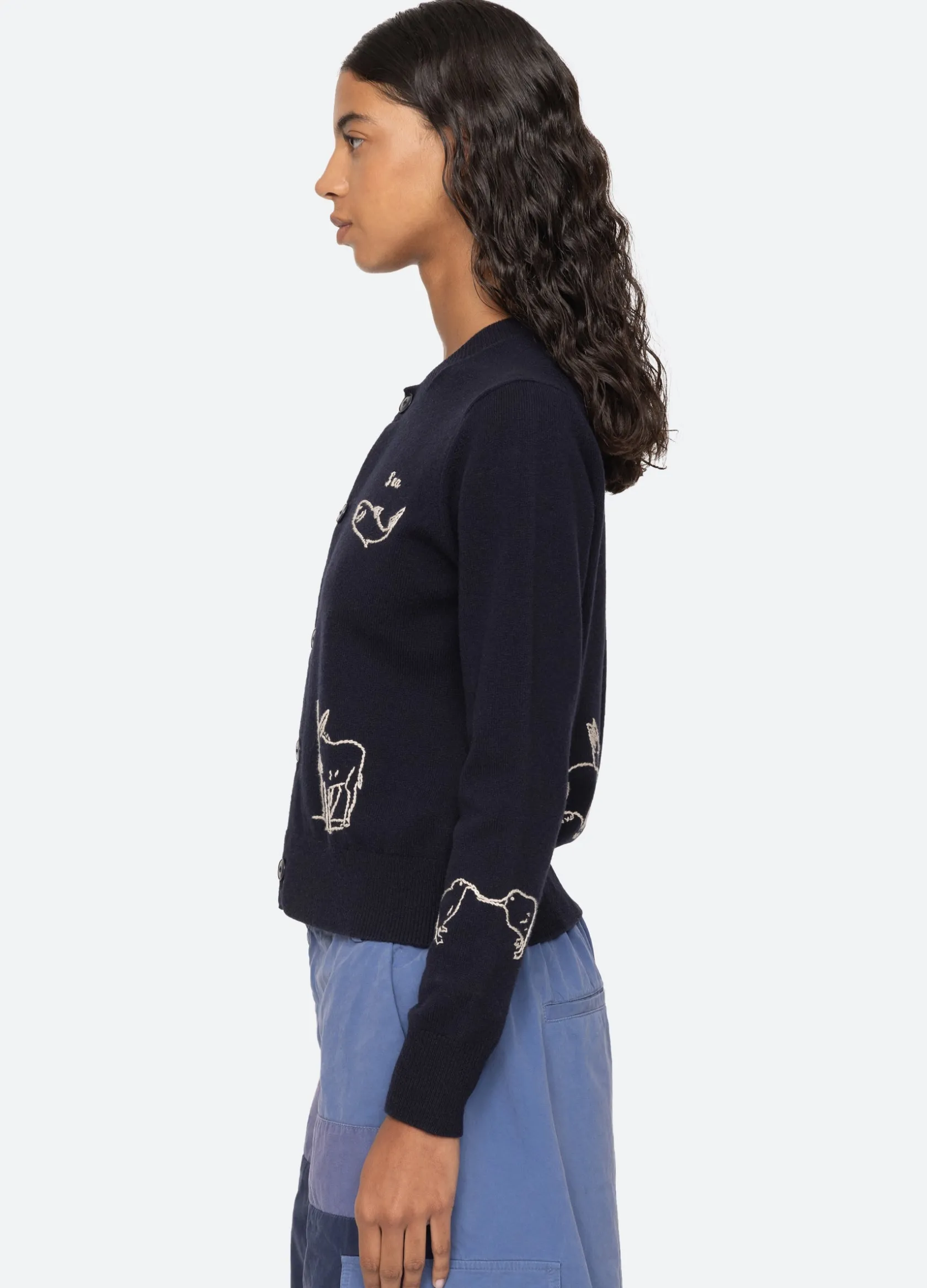 Tops|Sweaters>Sea New York Demi Cardigan Navy