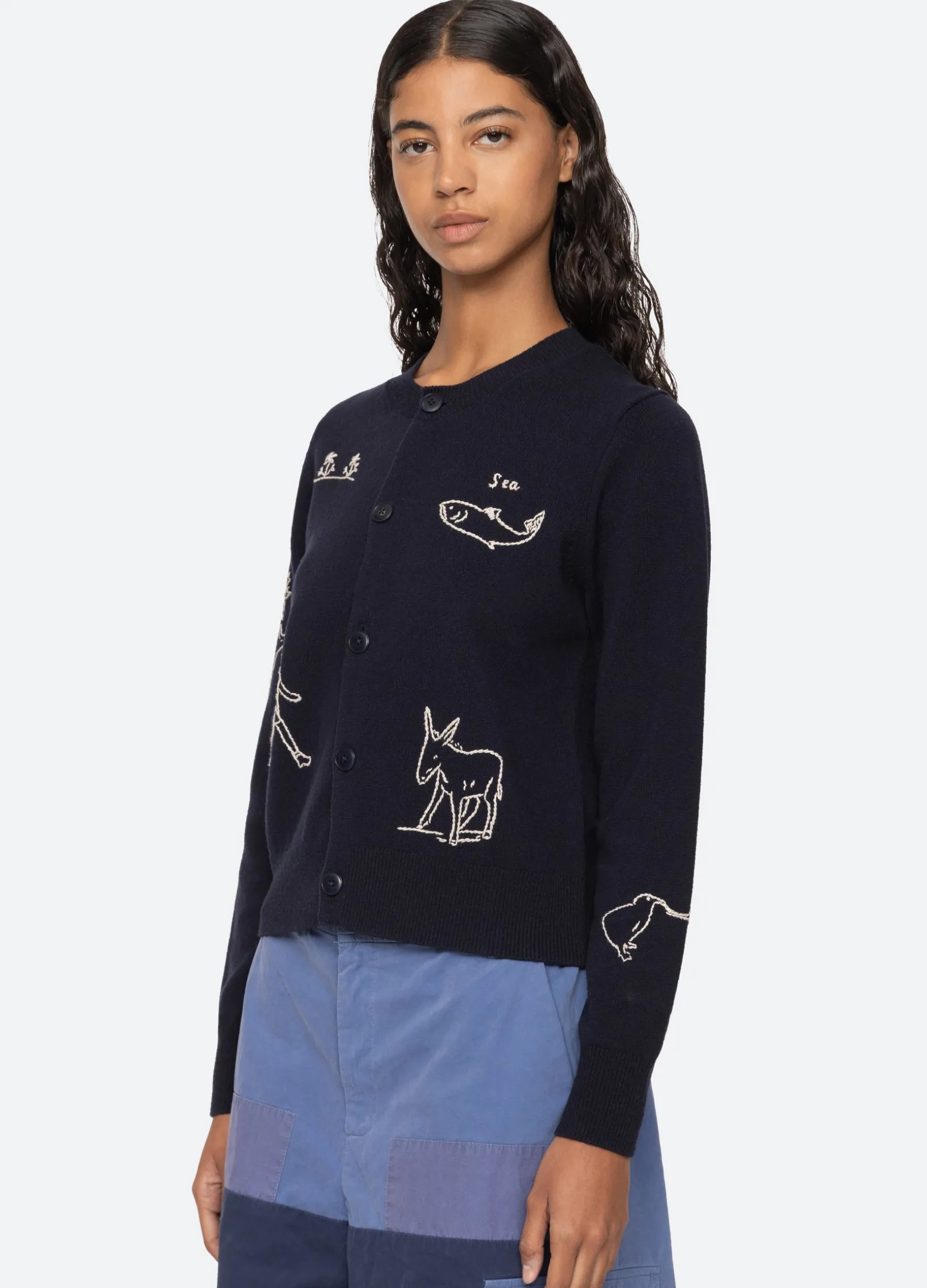 Tops|Sweaters>Sea New York Demi Cardigan Navy