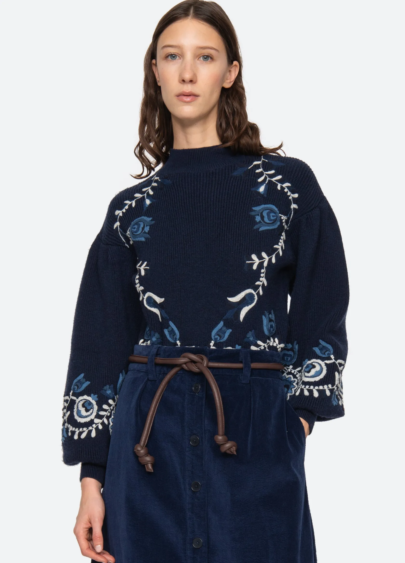 Sweaters|Tops>Sea New York Inga Sweater Navy