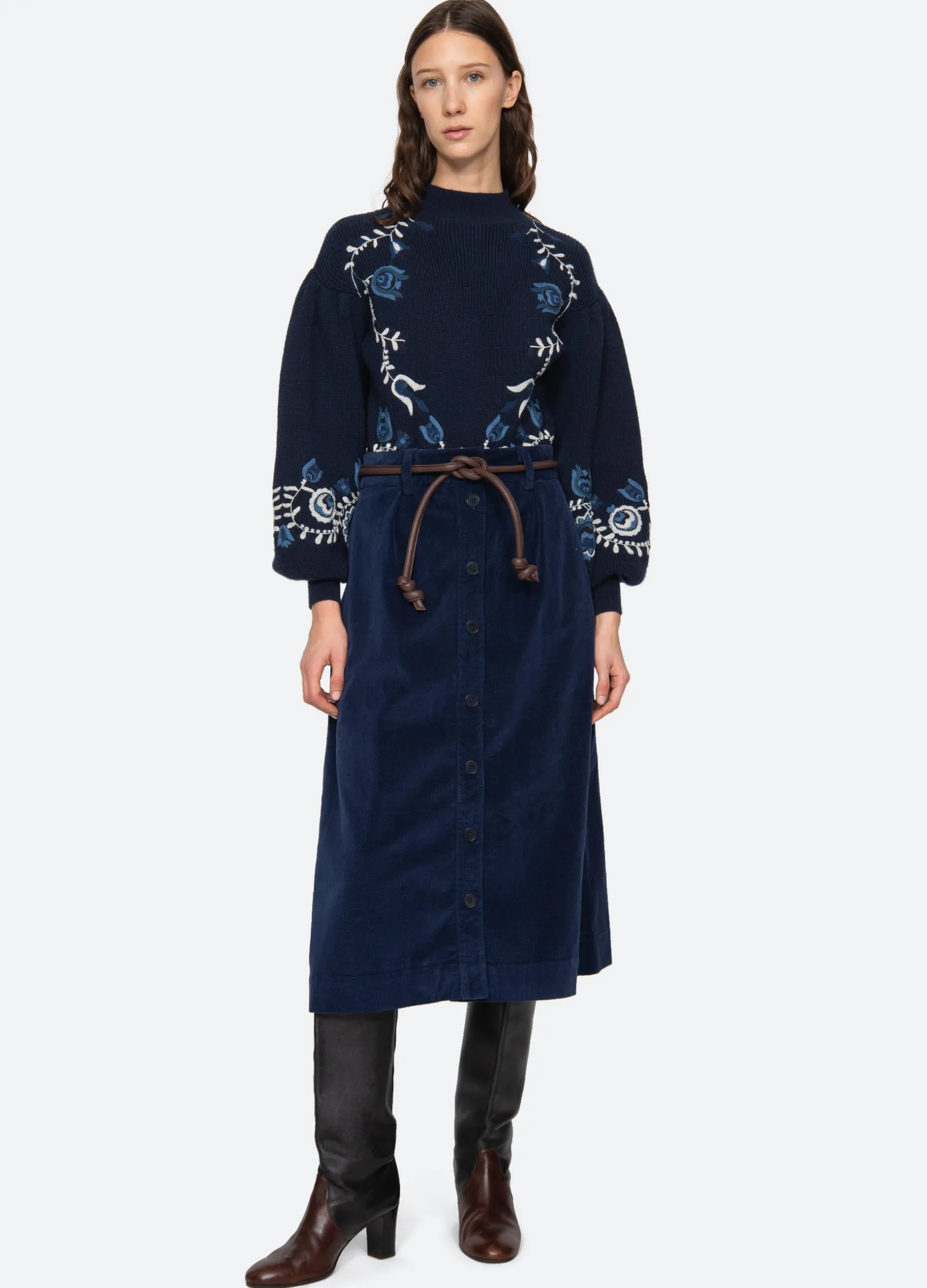 Sweaters|Tops>Sea New York Inga Sweater Navy