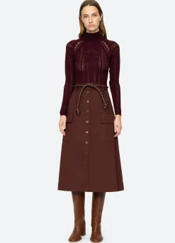 Bottoms>Sea New York Kerith Skirt Burgundy