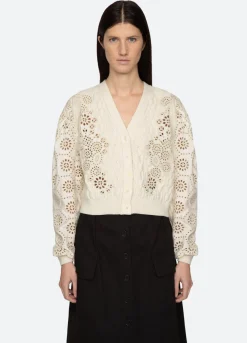 Sweaters|Tops>Sea New York Lainey Cardigan Cream