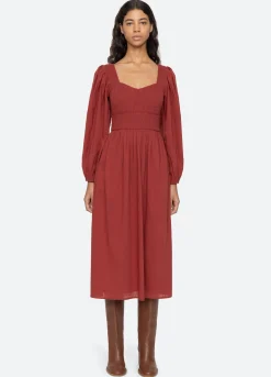 Dresses>Sea New York Renata L/S Dress Brick