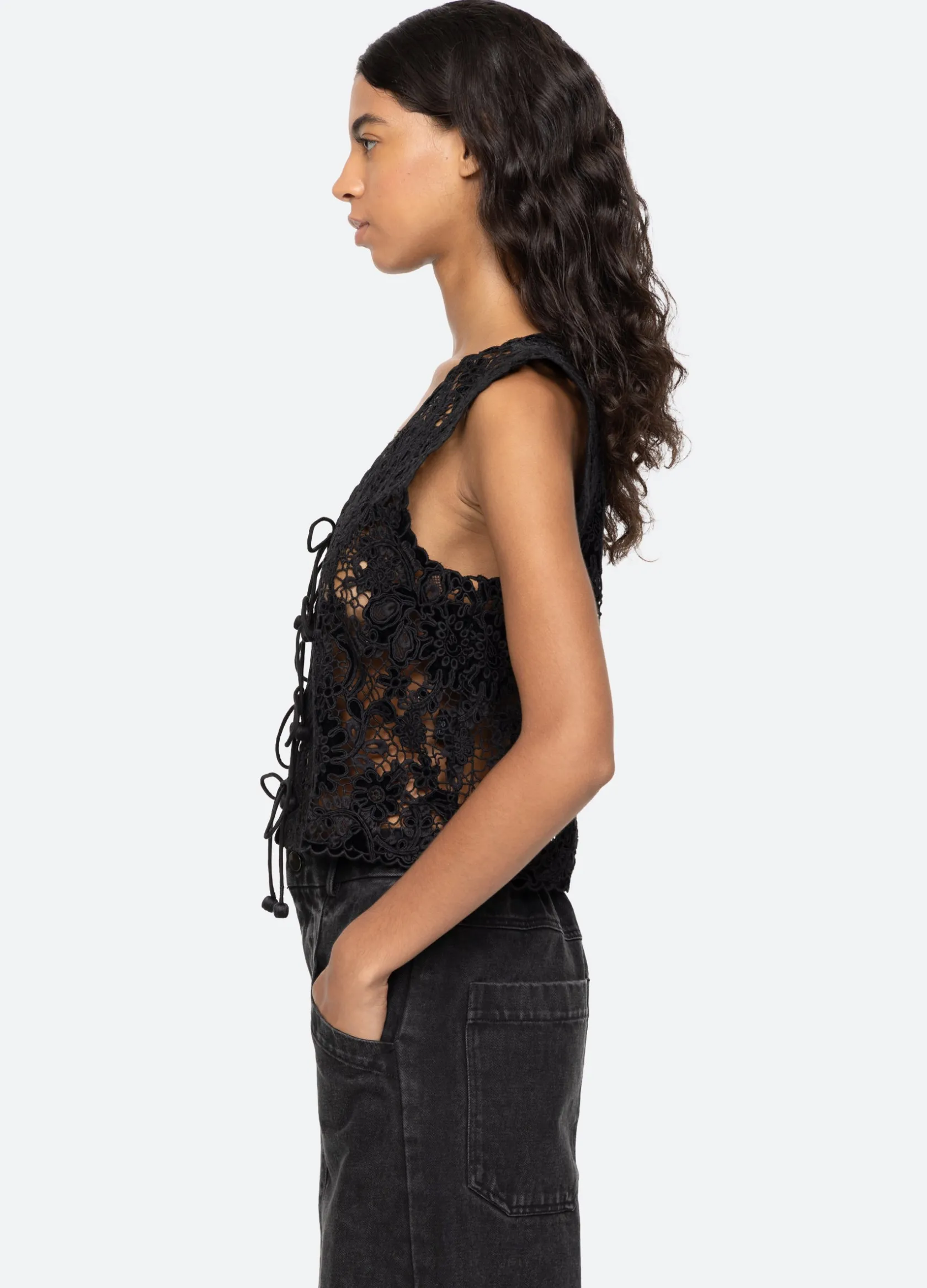 Tops>Sea New York Sabine Vest Black